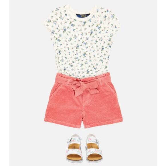 Polo Ralph Lauren Girls 12 Desert Rose Corduroy Shorts w/ Tie Belt Preppy - Picture 5 of 12